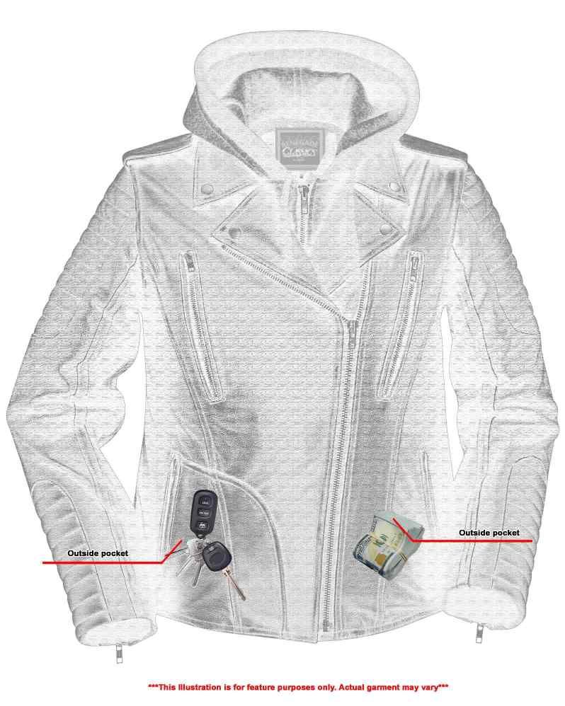 RC877 Women's M/C Jacket with Rub-Off Finish