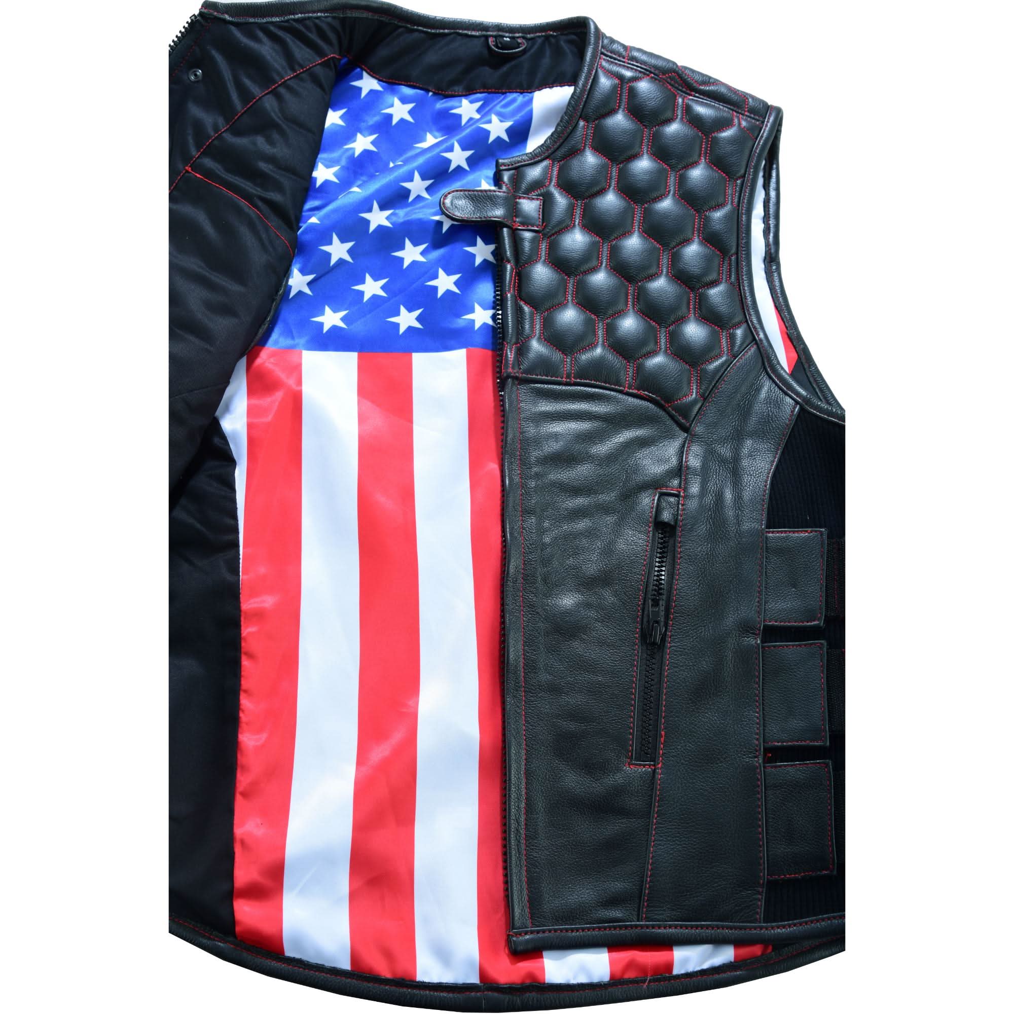 DS Patriot Wheels Men's Leather Vests Renegade Classics