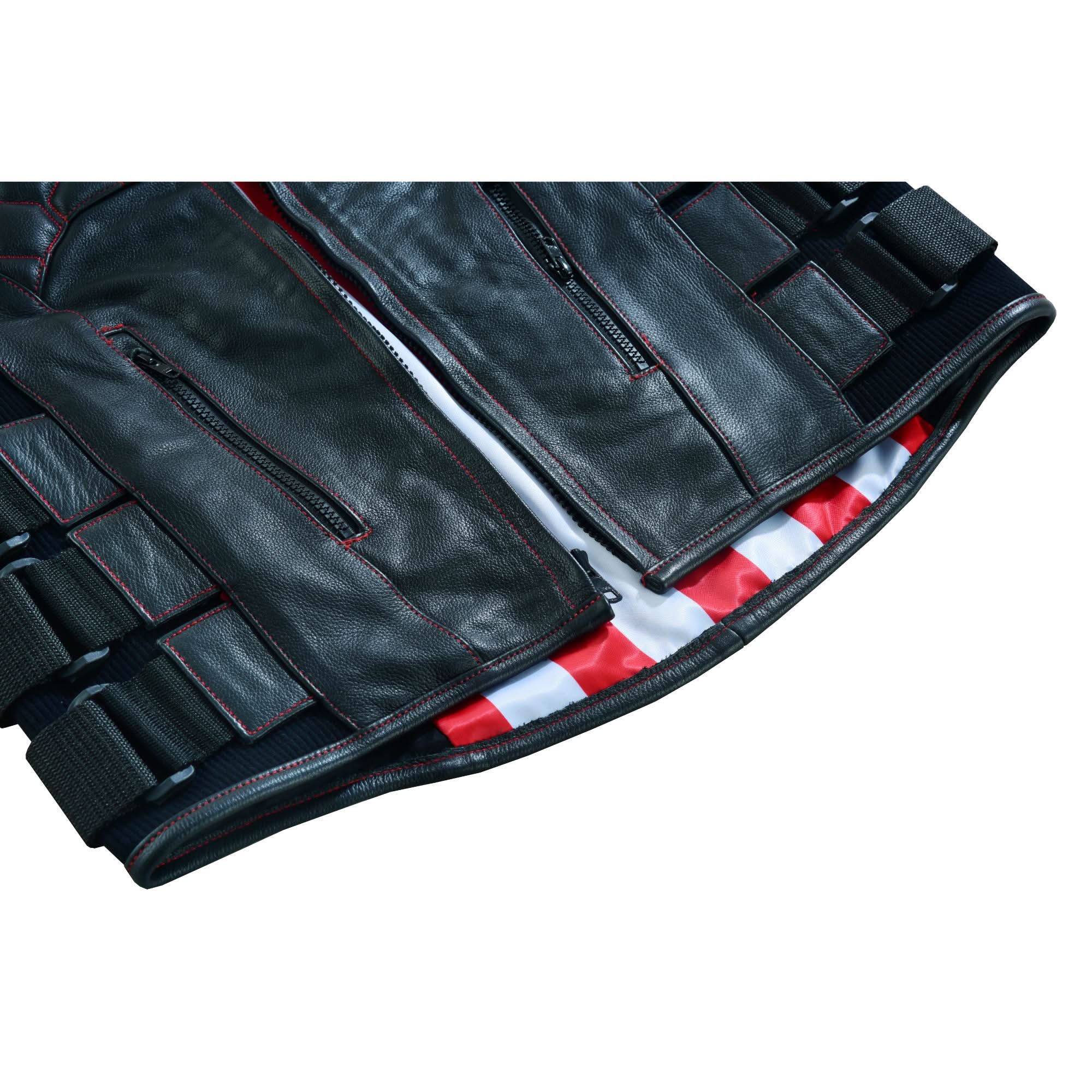 DS Patriot Wheels Men's Leather Vests Renegade Classics
