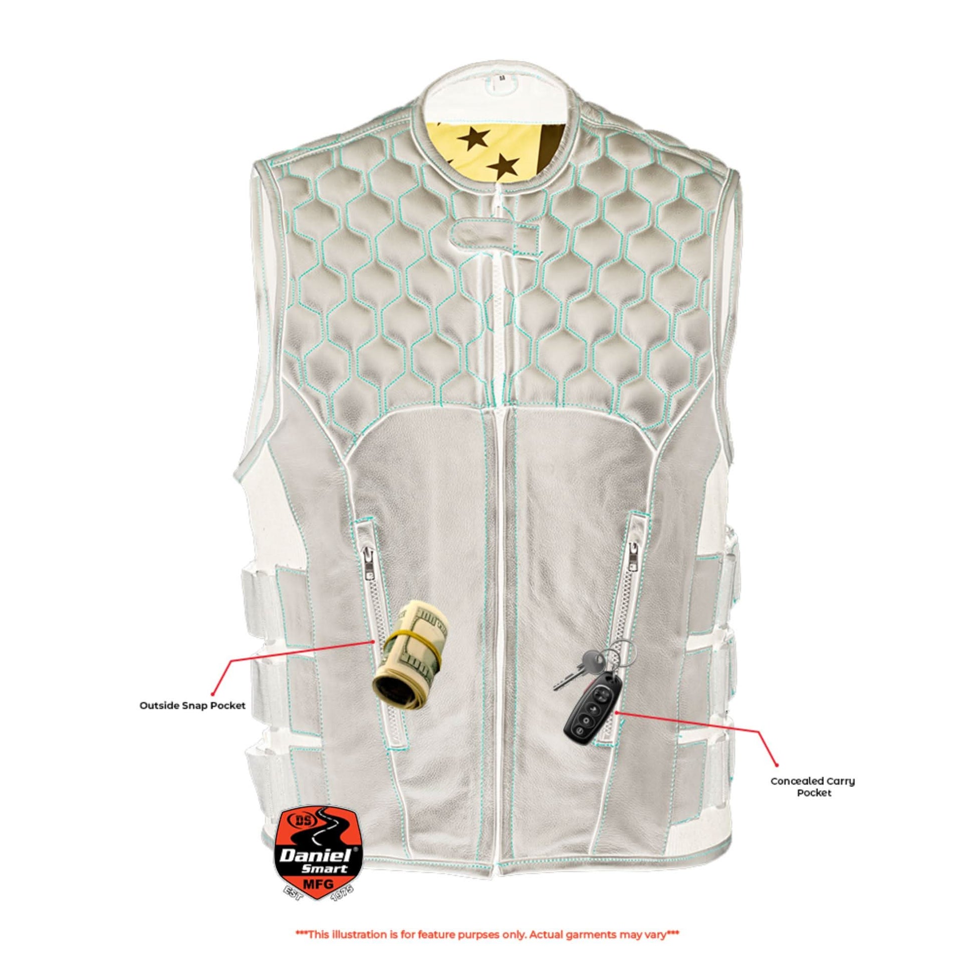 DS Patriot Wheels Men's Leather Vests Renegade Classics