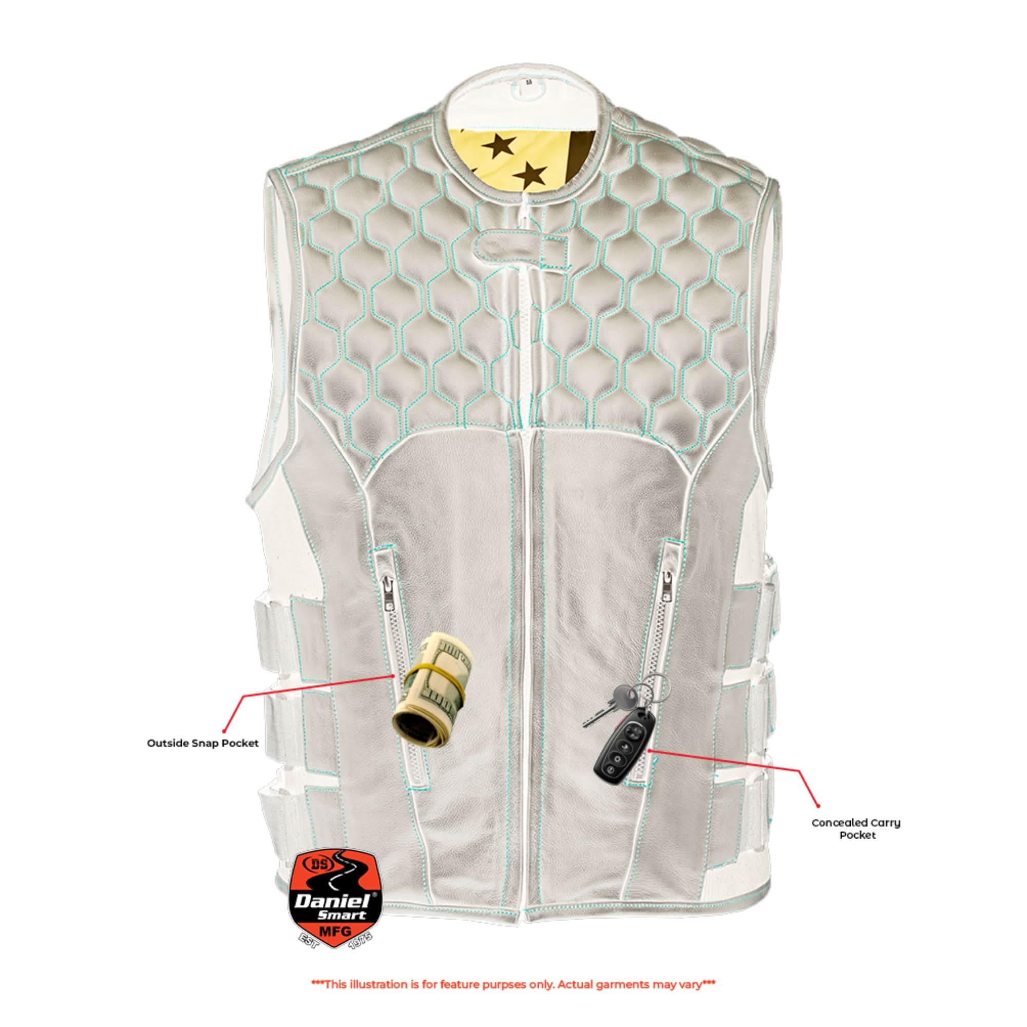 DS Patriot Wheels Men's Leather Vests Renegade Classics