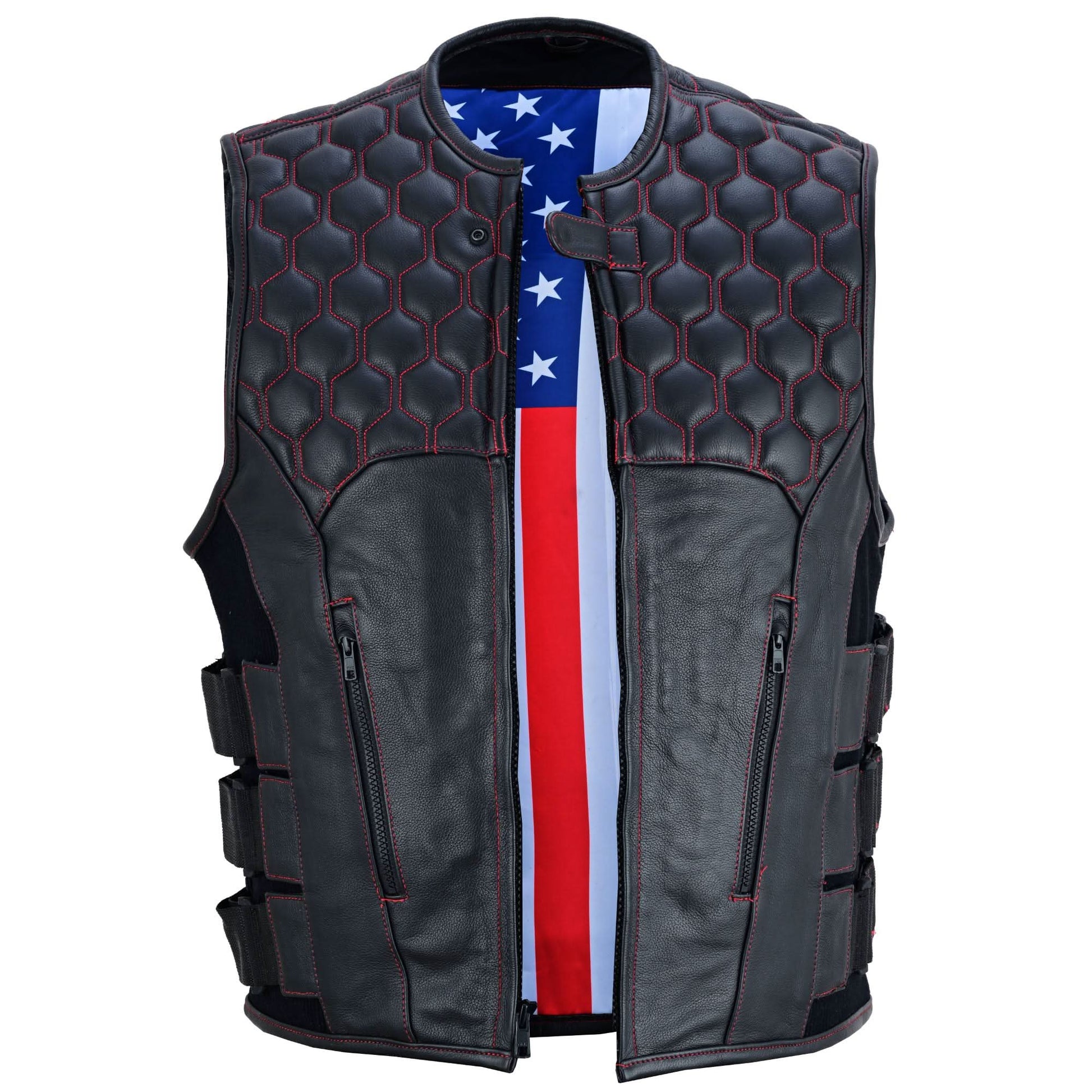 DS Patriot Wheels Men's Leather Vests Renegade Classics