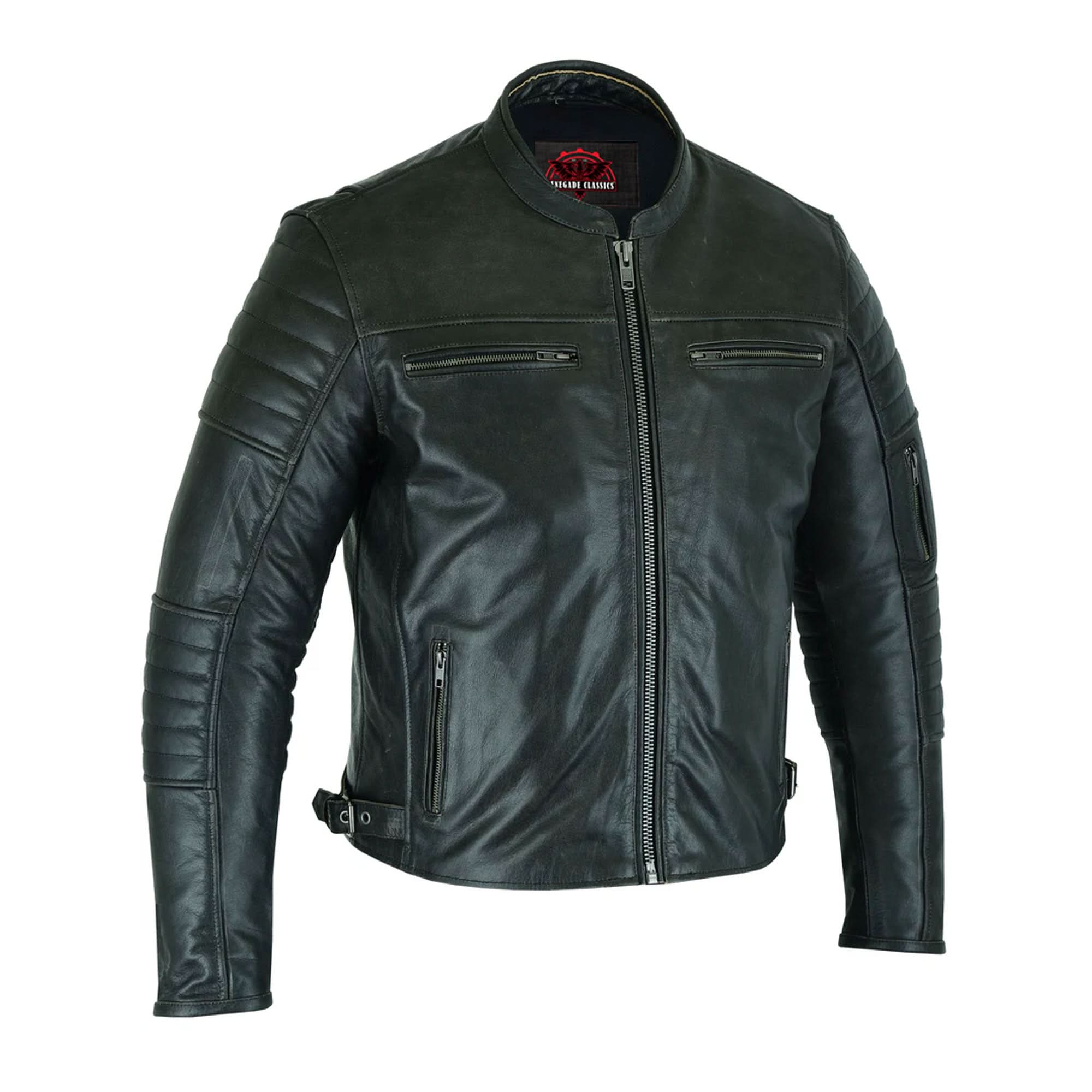 Ferro Men's  Leather Scooter Jacket