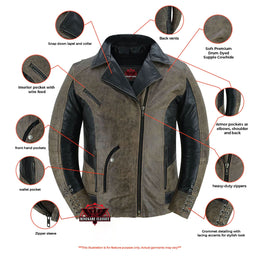 Fusion Flow Women's  Leather Motorcycle Jacket