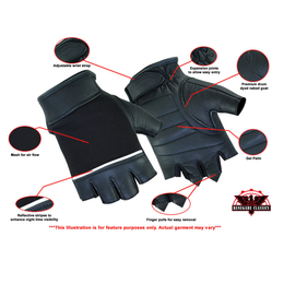 Glitzy womens leather fingerless gloves