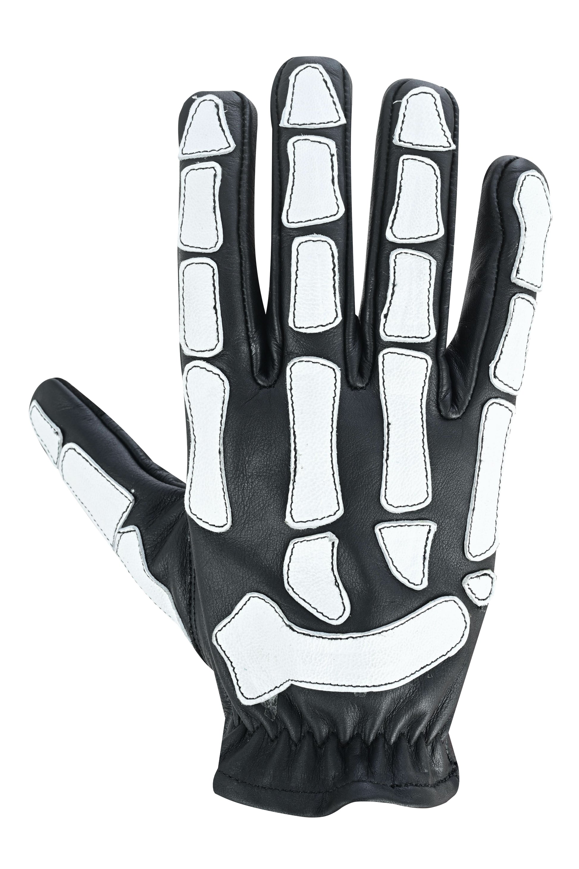 SkullTrail Men's leather gloves Black & White Men's Lightweight Gloves Renegade Classics