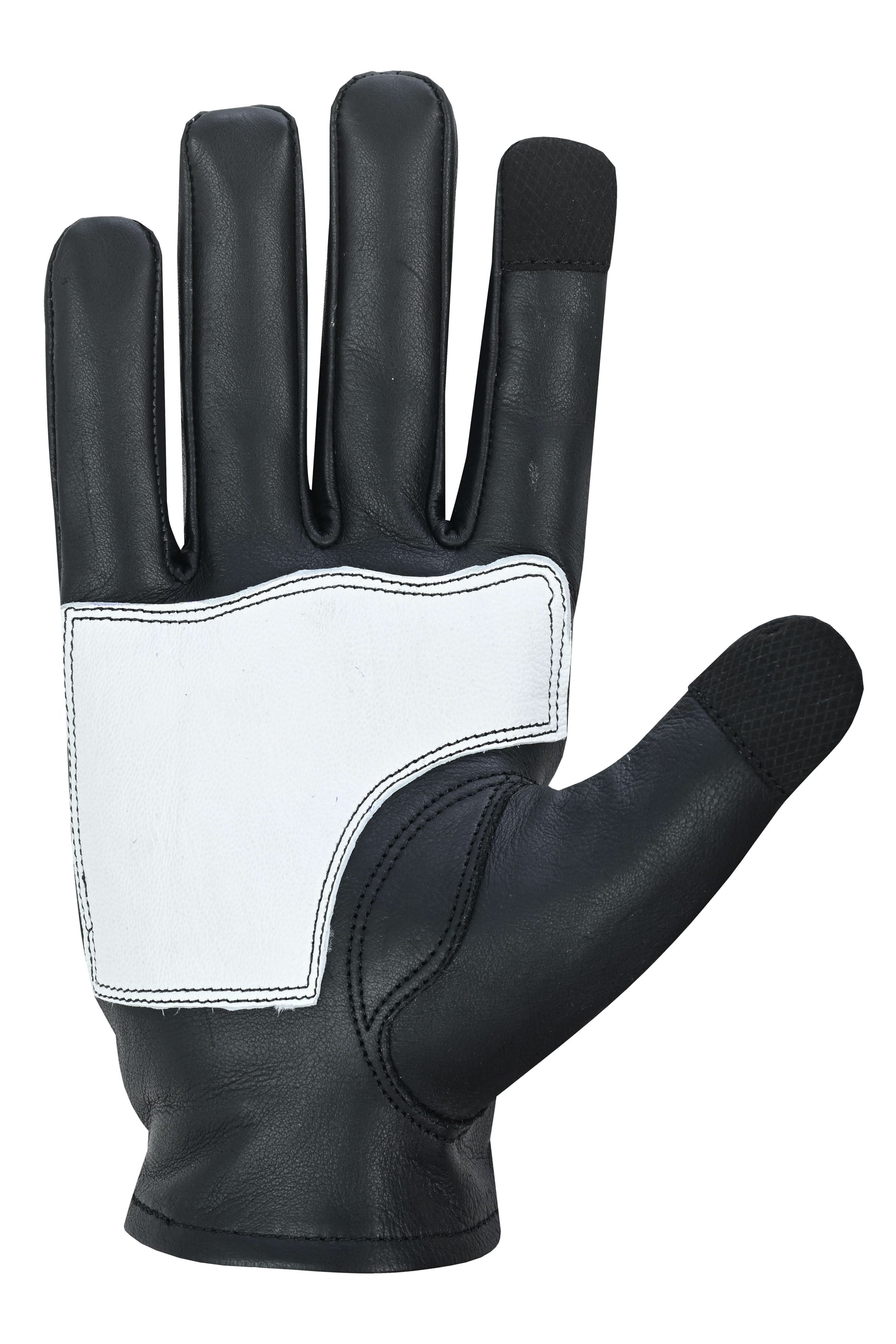 SkullTrail Men's leather gloves Black & White Men's Lightweight Gloves Renegade Classics