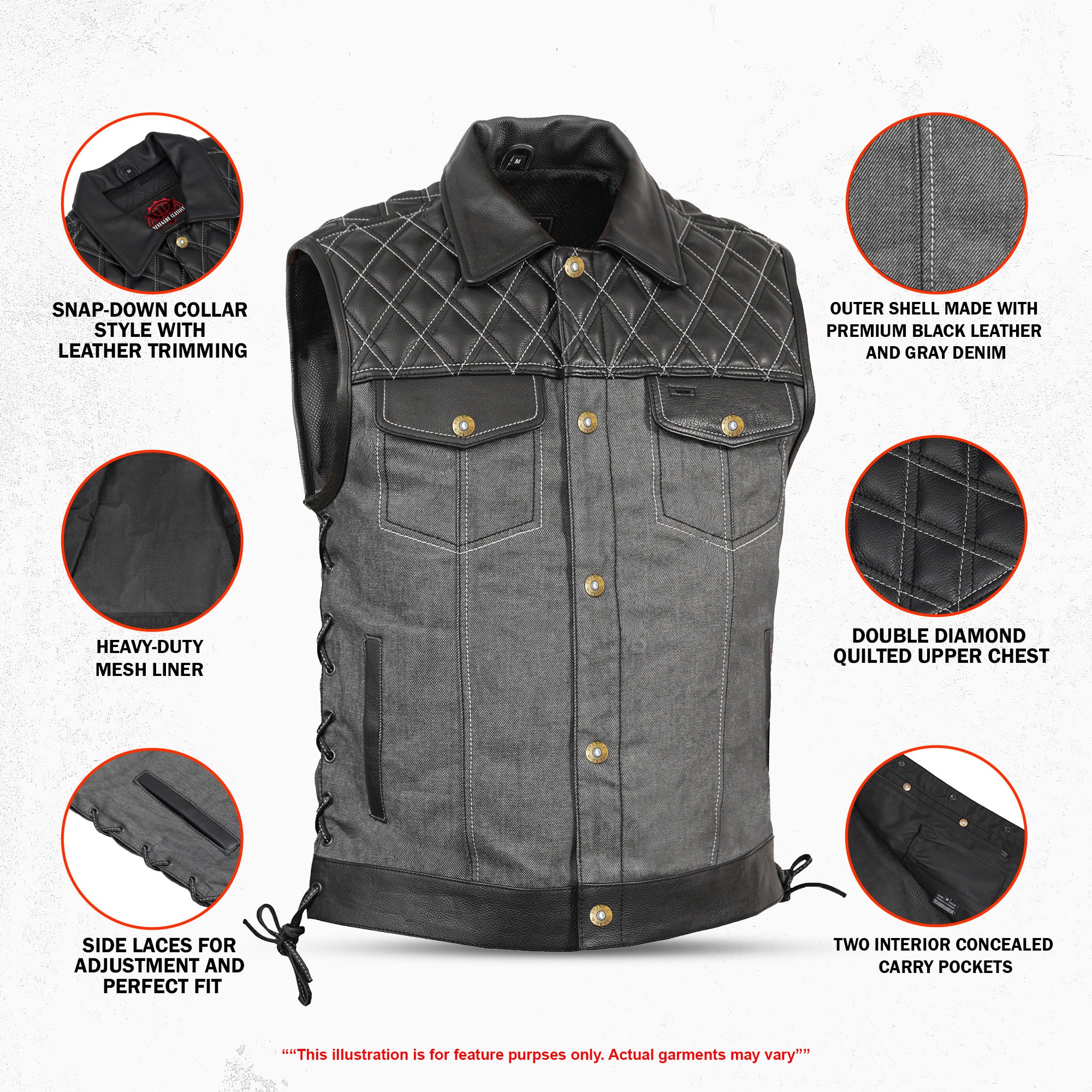 Dark Venture Men’s Leather Vest
