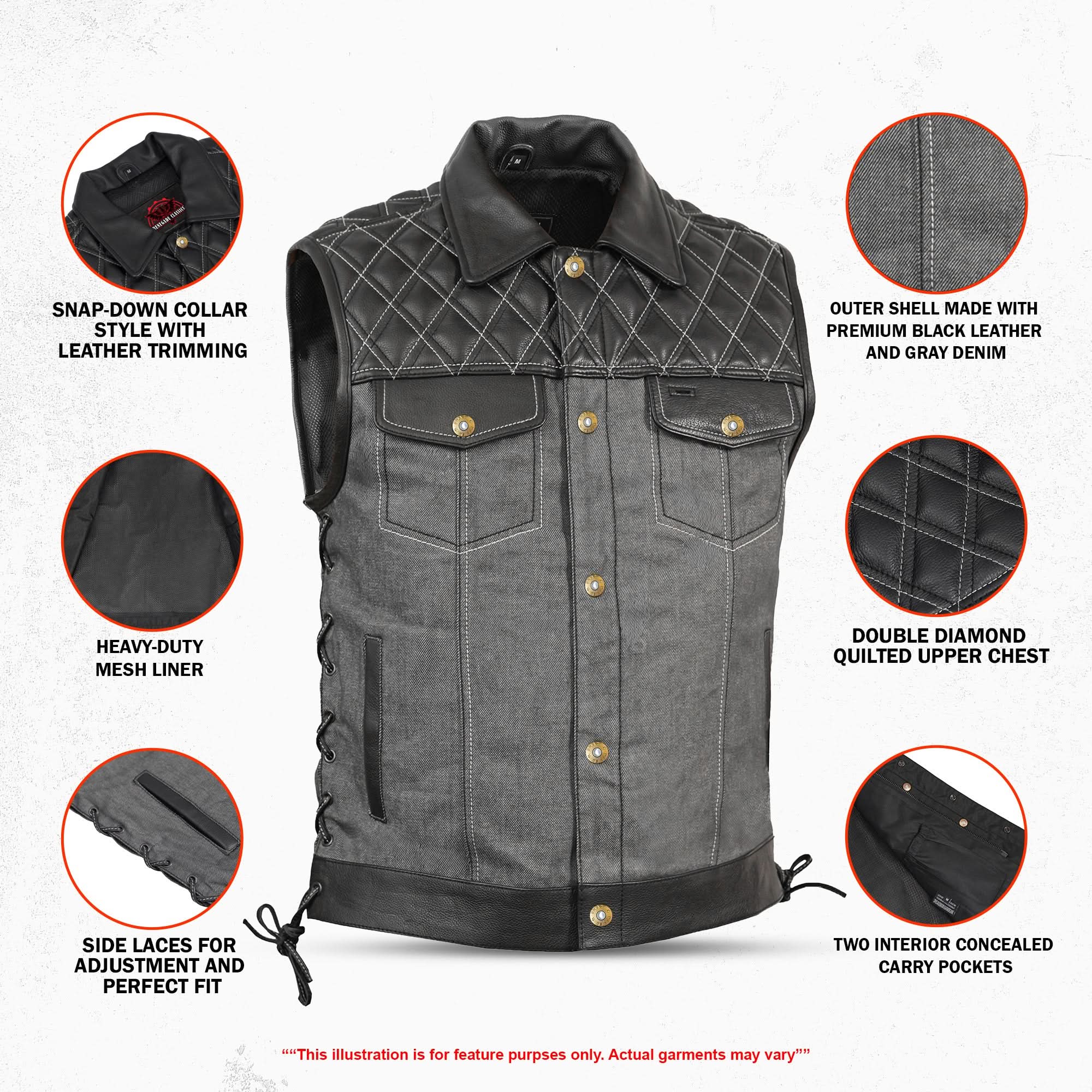 Dark Venture Men’s Leather Vest