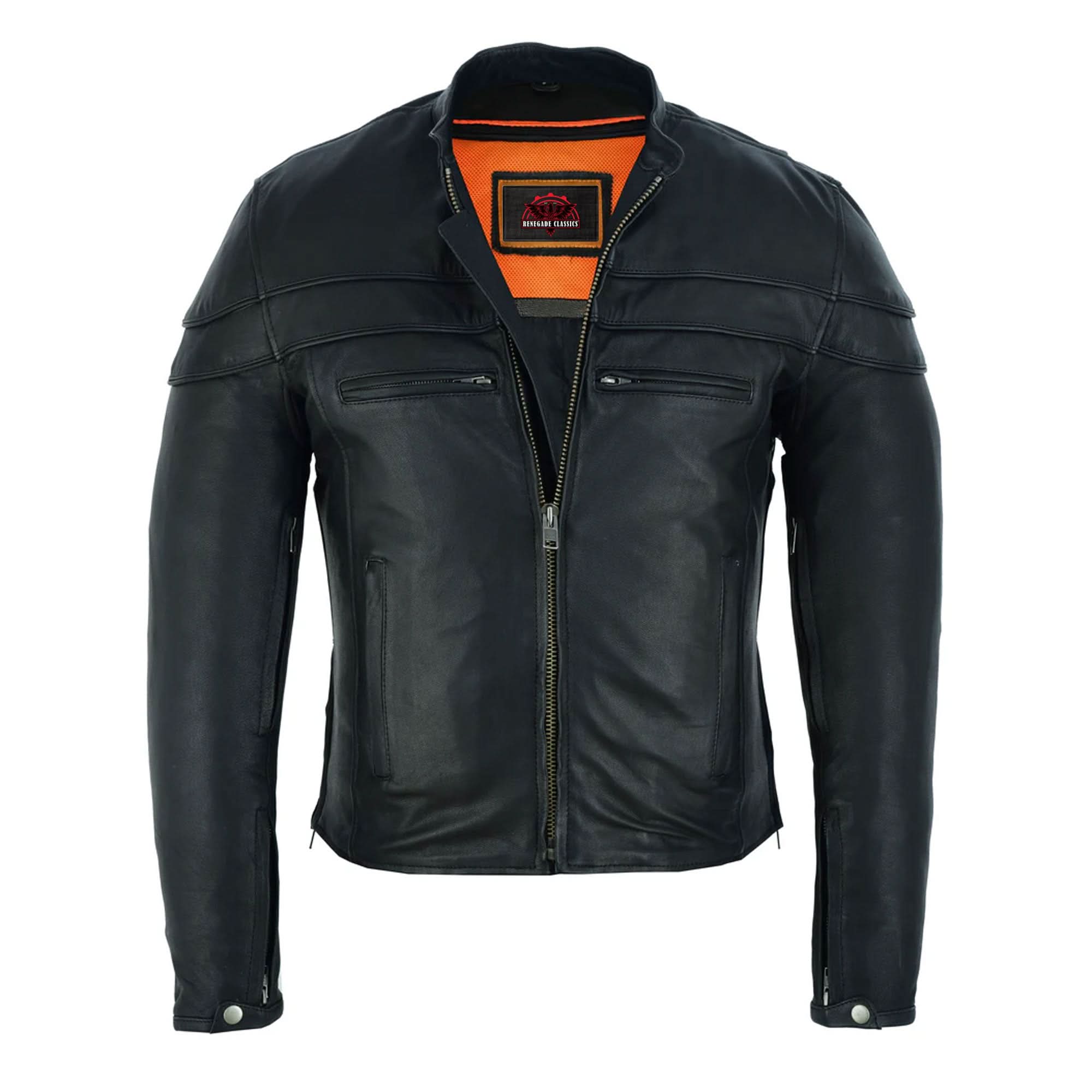 Havoc Men's Tall Sporty Leather Scooter Jacket