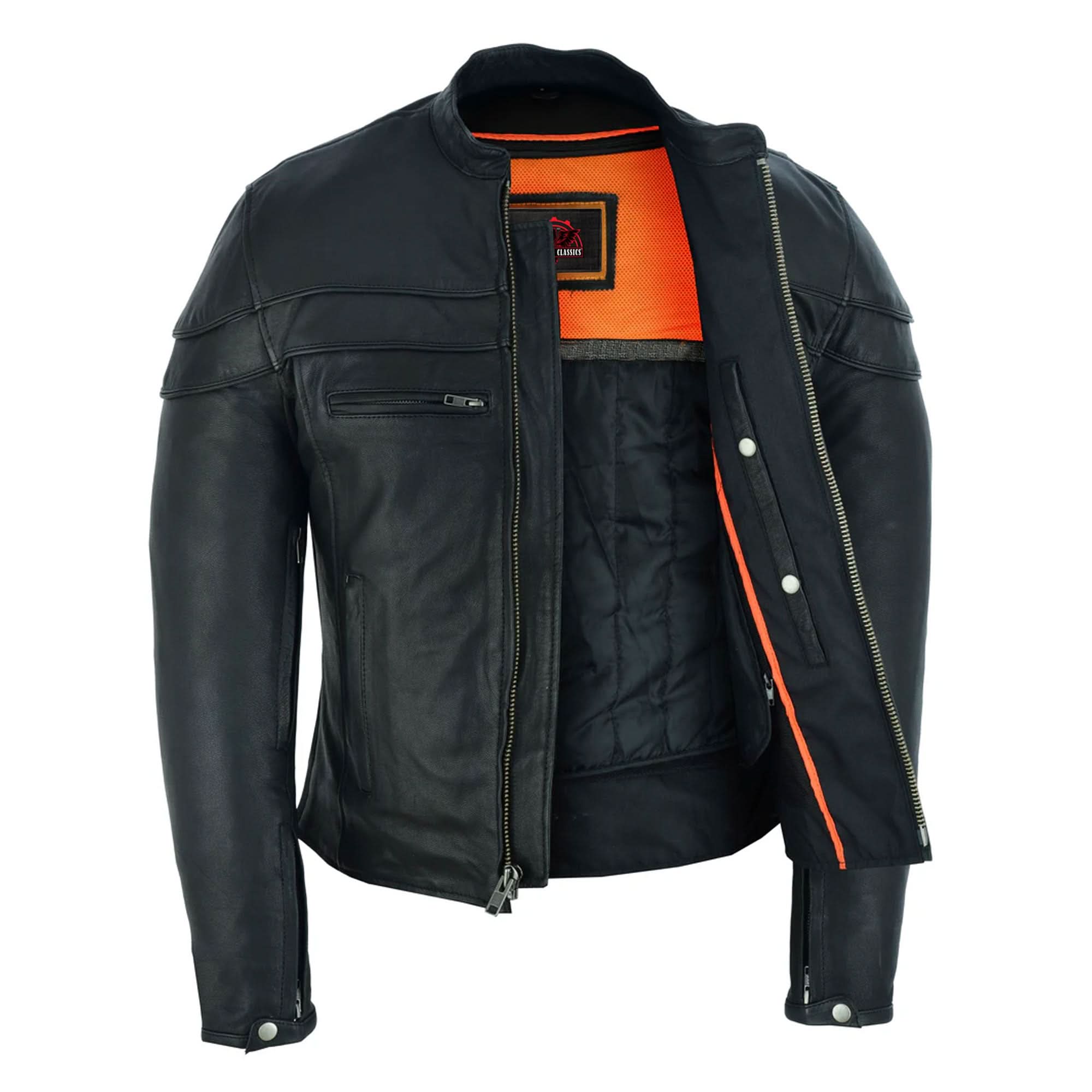 Havoc Men's Tall Sporty Leather Scooter Jacket