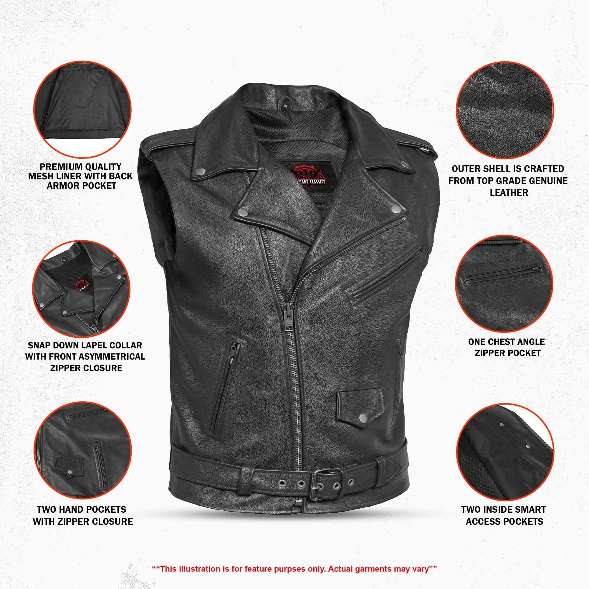 Cruze Motorcycle Leather Vest