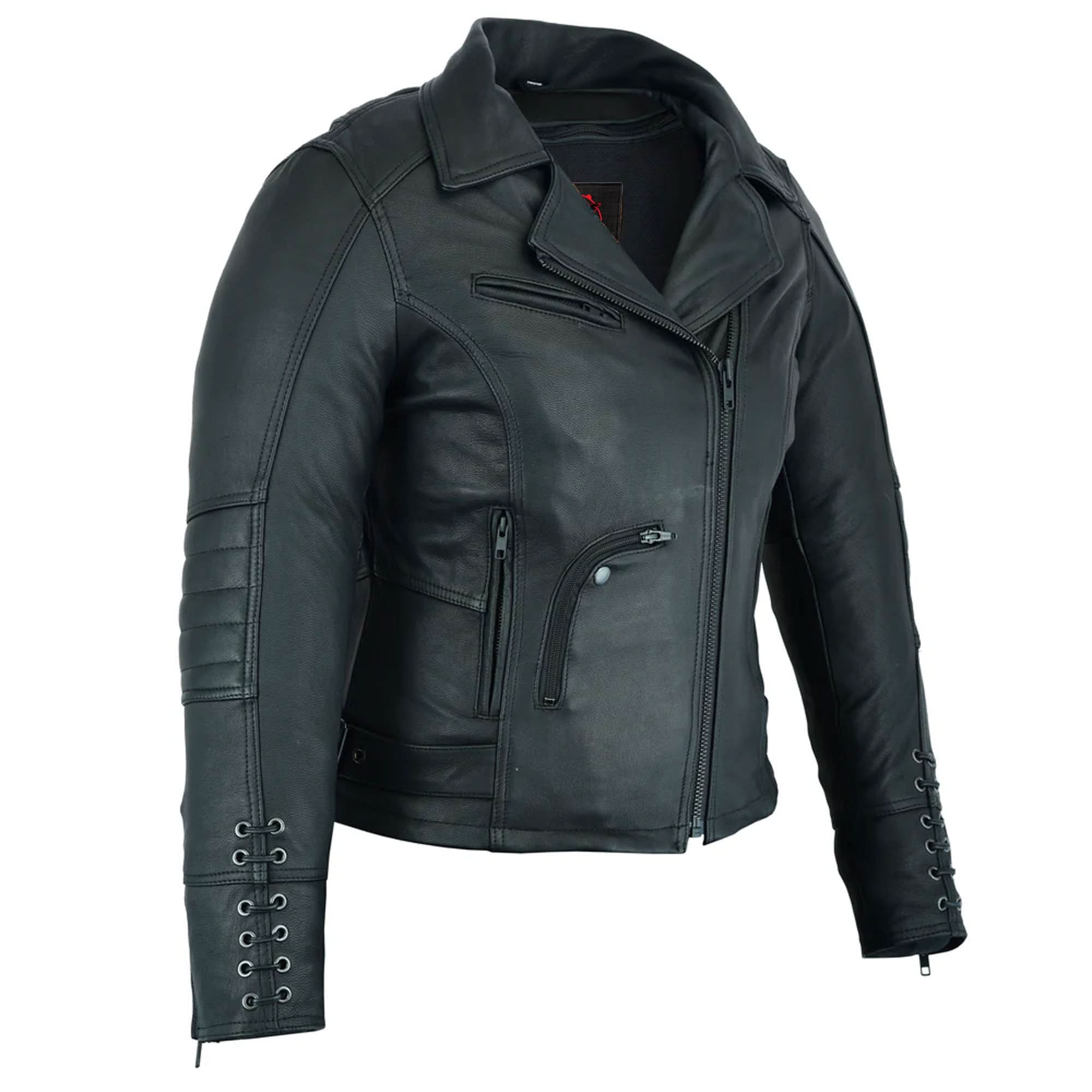 IronRose Women's Leather motorcycle Jacket– Black
