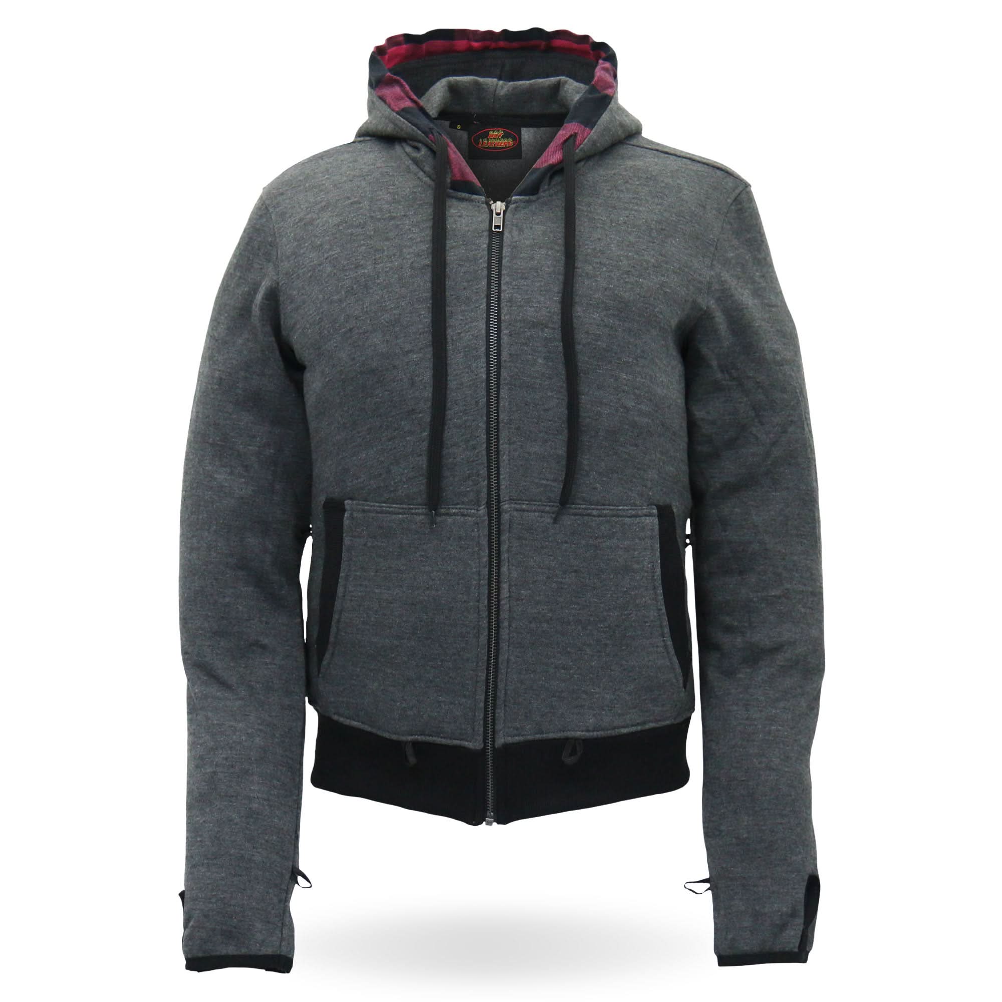 Hot Leathers JKL1033 Ladies Biker Black Leather Motorcycle Jacket with Removable Hoodie