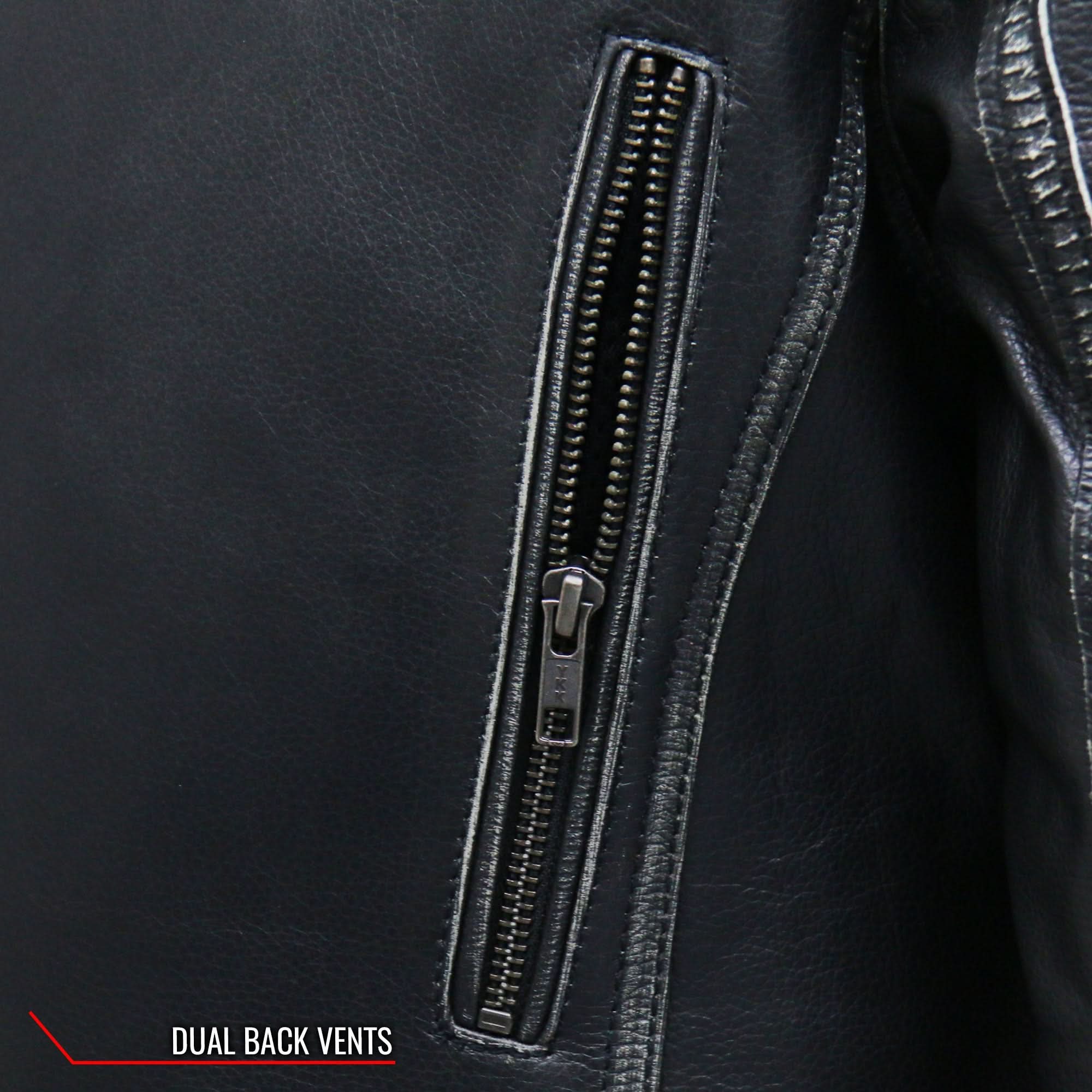 Hot Leathers JKL1033 Ladies Biker Black Leather Motorcycle Jacket with Removable Hoodie