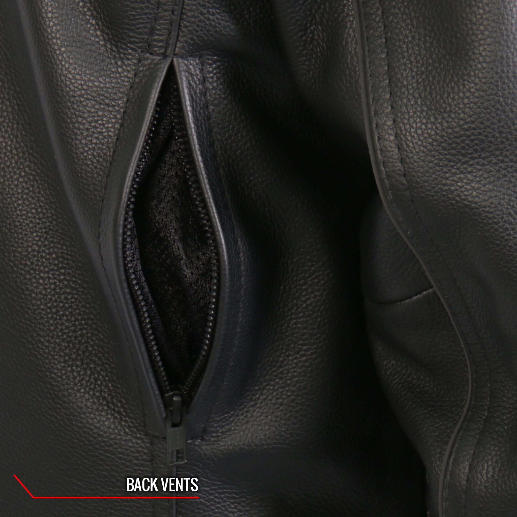 Hot Leathers JKM1028 Men's Black Leather Motorcycle style Biker Jacket with Zip Out Lining