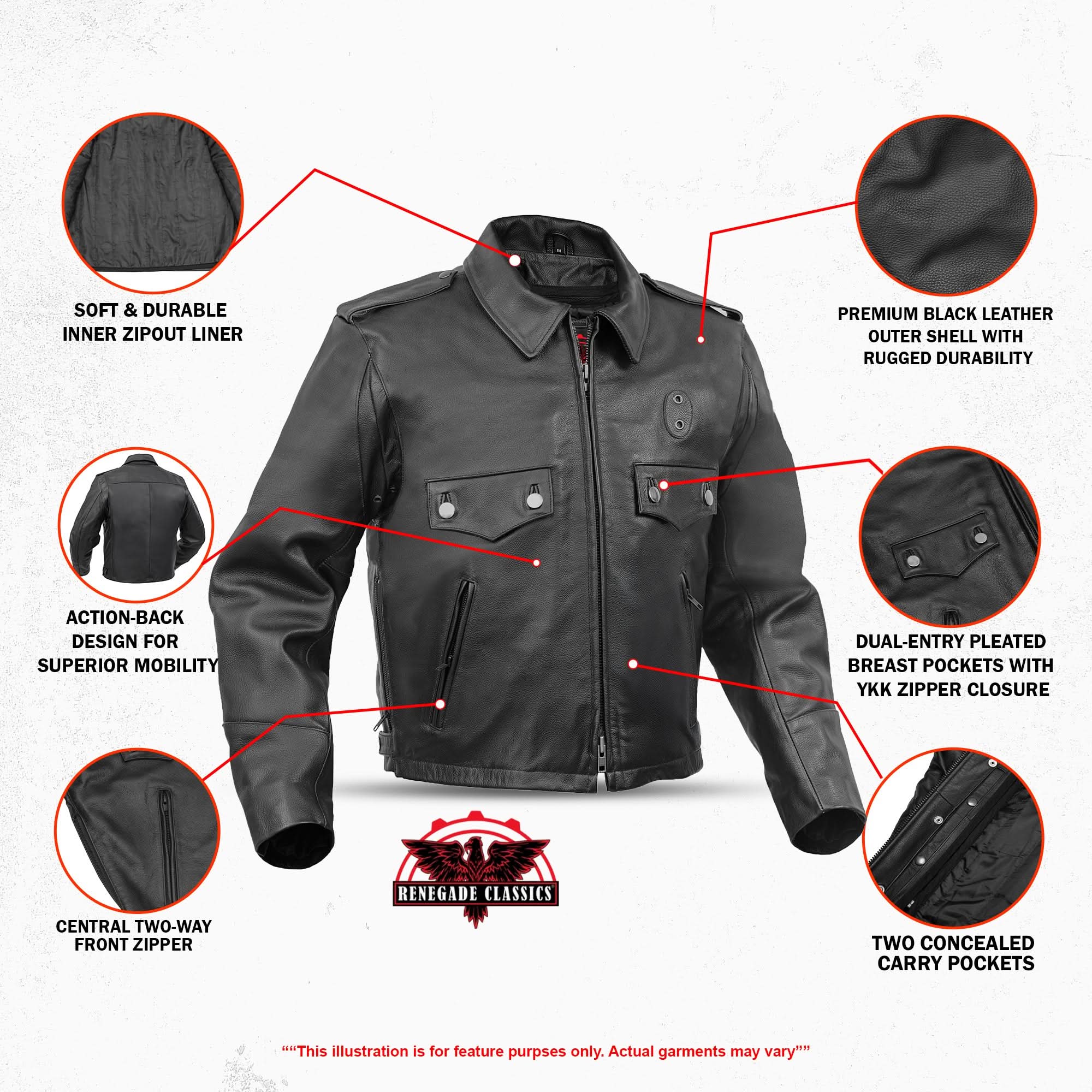 Black Raider Men’s Leather Motorcycle Jacket
