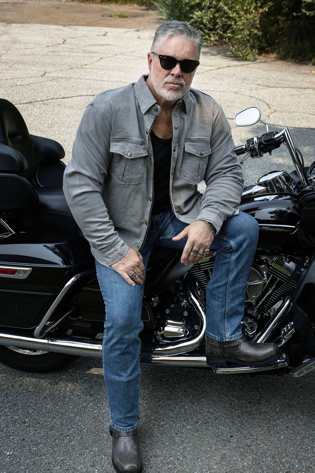 Milwaukee Leather MPM1621 Men's Grey Long Sleeve Flannel Biker Shirt w/ CE Armor - Reinforced w/ Aramid Fibers