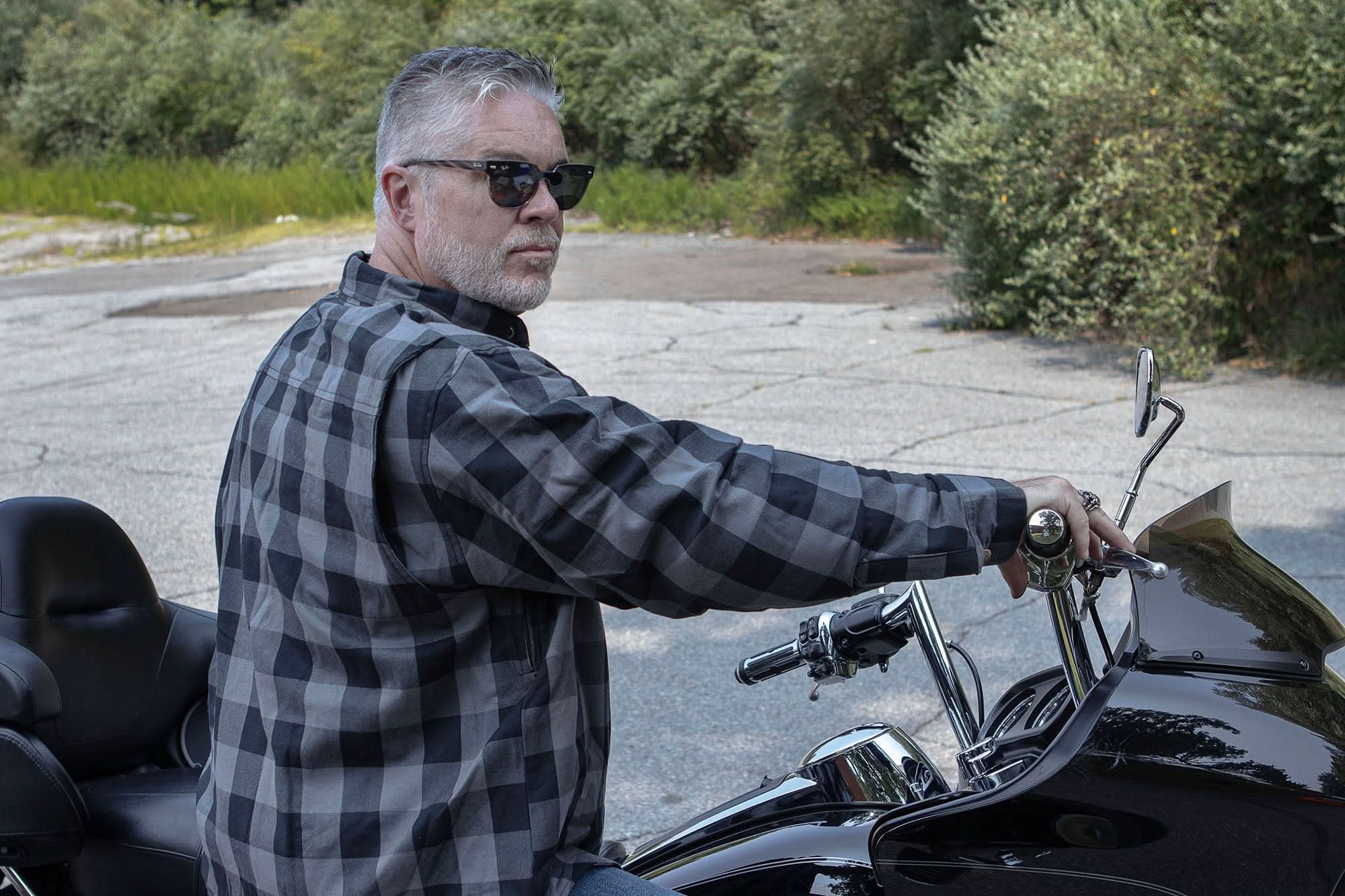 Milwaukee Leather MPM1630 Men's Plaid Flannel Biker Shirt w/ CE Armor - Reinforced w/ Aramid Fibers