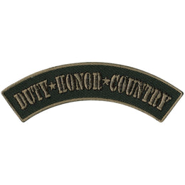 Hot Leathers Duty Honor Country 4” X 1” Top Rocker Patch