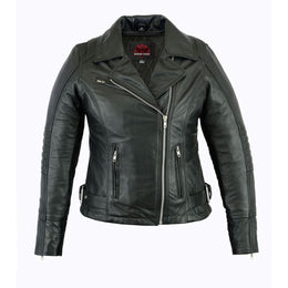 Pulse Glide Women's  Black Leather Motorcycle Jacket