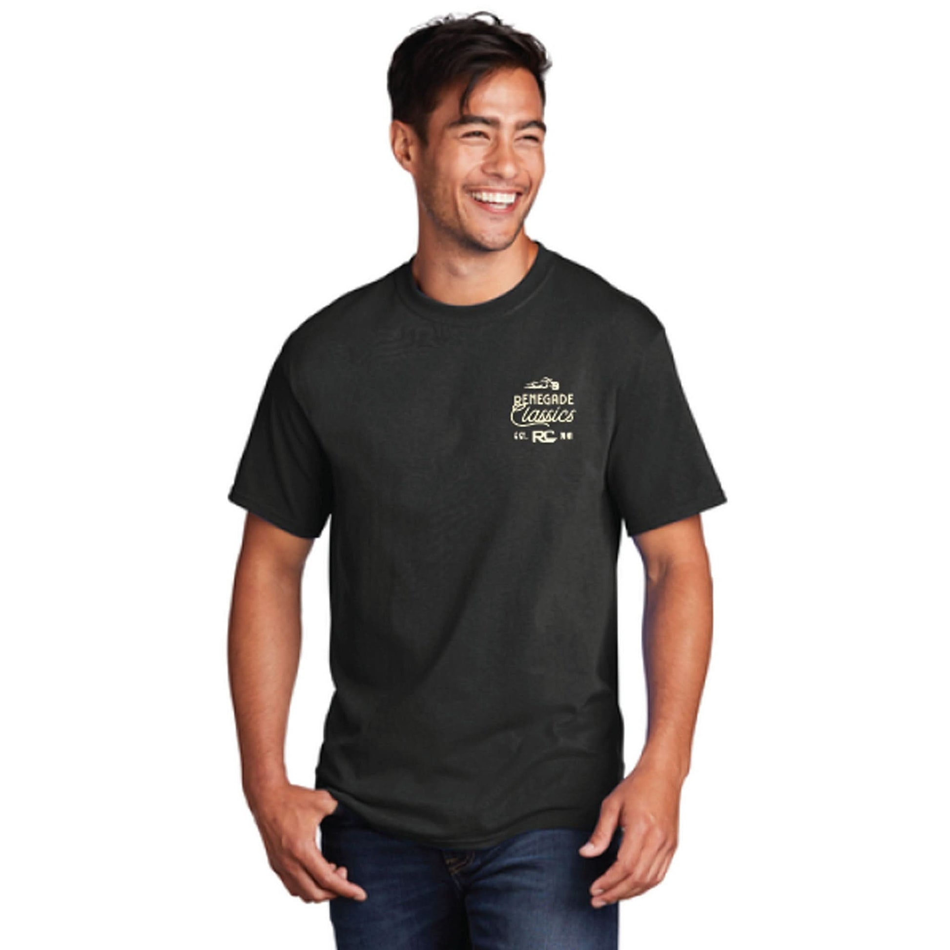 RC Retro Sign Black Mens Motorcycle T-Shirt Men's Shirts Renegade Classics