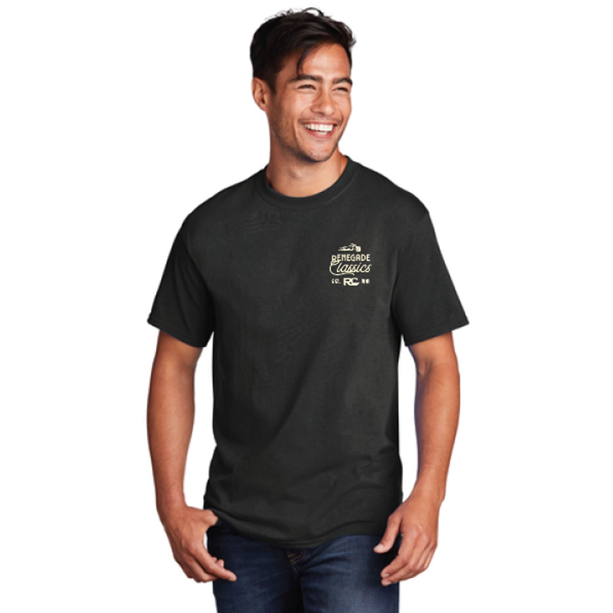 RC Retro Sign Black Mens Motorcycle T-Shirt Men's Shirts Renegade Classics