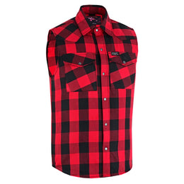 Red Rider Men's Sleeveless Red and Black Flannel Shirt Flannels Renegade Classics