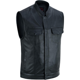 Highway Jack Men's Black Leather Motorcycle Vest Men's Leather Vests Renegade Classics