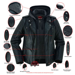 Rush Charm Women's Premium Cowhide Moto Jacket