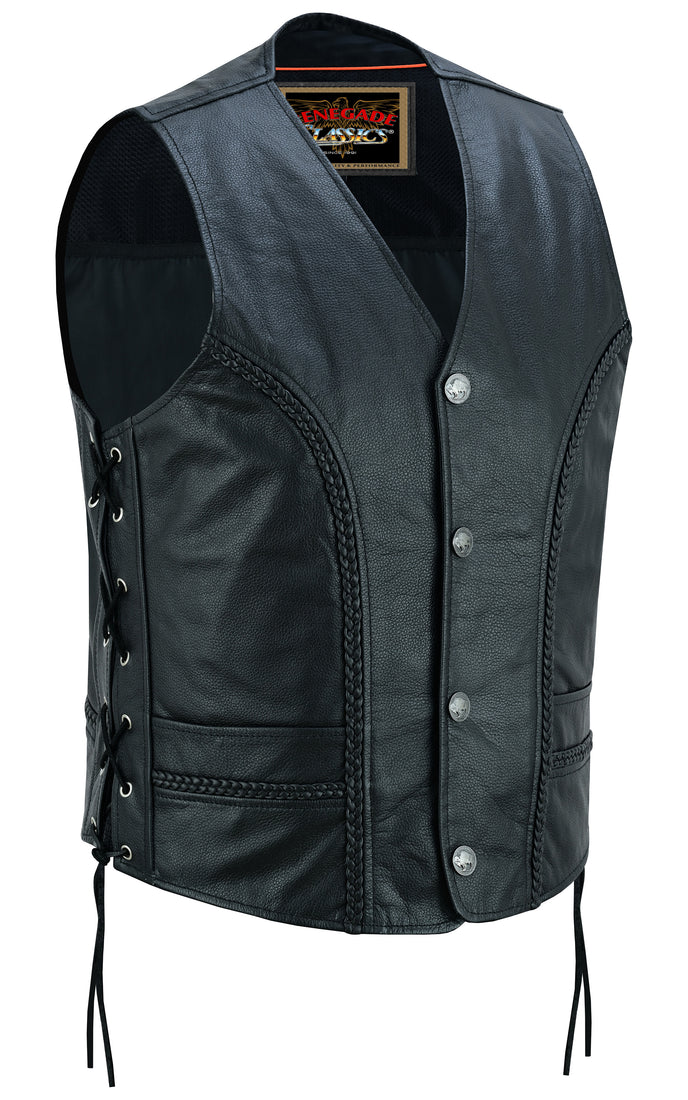 Rustler Leather Motorcycle Vest