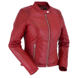 Scarlet Rider Cabernet Womens Red Leather Jacket