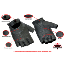 Shivered womens leather fingerless gloves