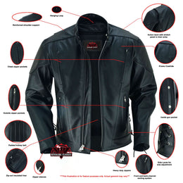Star Knuckle  Black Men's Leather Motorcycle Jacket