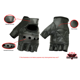 StreetFlex Men's  leather Fingerless gloves