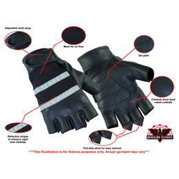 ToughGrip  Men's  leather Fingerless gloves