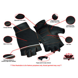 Valknot  womens leather fingerless gloves