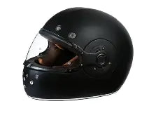 Black motorcycle helmet on a white background