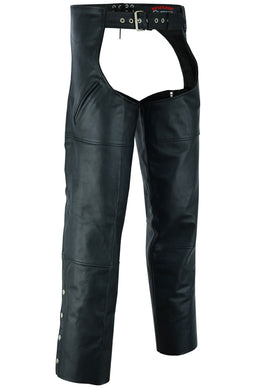 Leather Guard Unisex leather motorcycle chaps - Black Chaps & Pants Renegade Classics