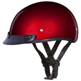 DOT Approved Daytona Skull Cap Half Shell Motorcycle Helmet - Beanie Style for Motorcycles, Cruisers, Scooters, and Mopeds - Black Cherry