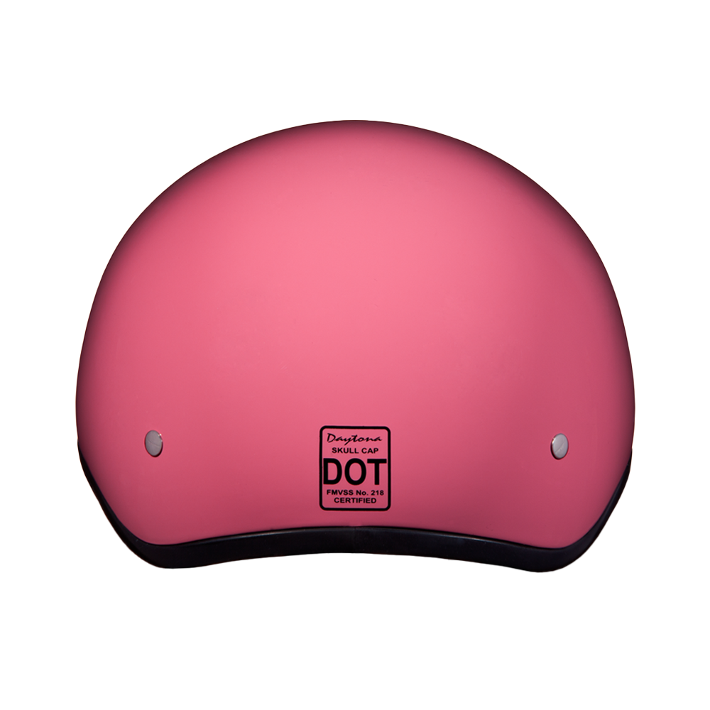 DOT Approved Daytona Skull Cap Half Shell Motorcycle Helmet - Beanie Style for Motorcycles, Cruisers, Scooters, and Mopeds W/O Visor- Hi-Gloss Pink