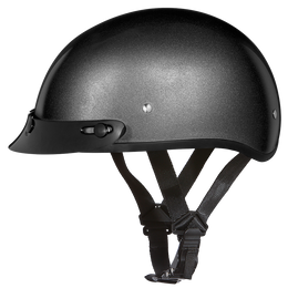 DOT Approved Daytona Skull Cap Half Shell Motorcycle Helmet - Beanie Style for Motorcycles, Cruisers, Scooters, and Mopeds - Gun Metal Grey Metallic