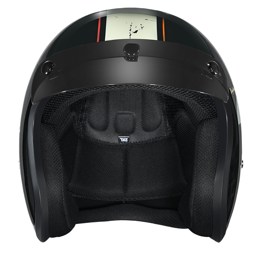 DOT Approved Daytona Cruiser Open Face Motorcycle Helmet - Men, Women & Youth - With Visor & Graphics - W/ Daytona 3th