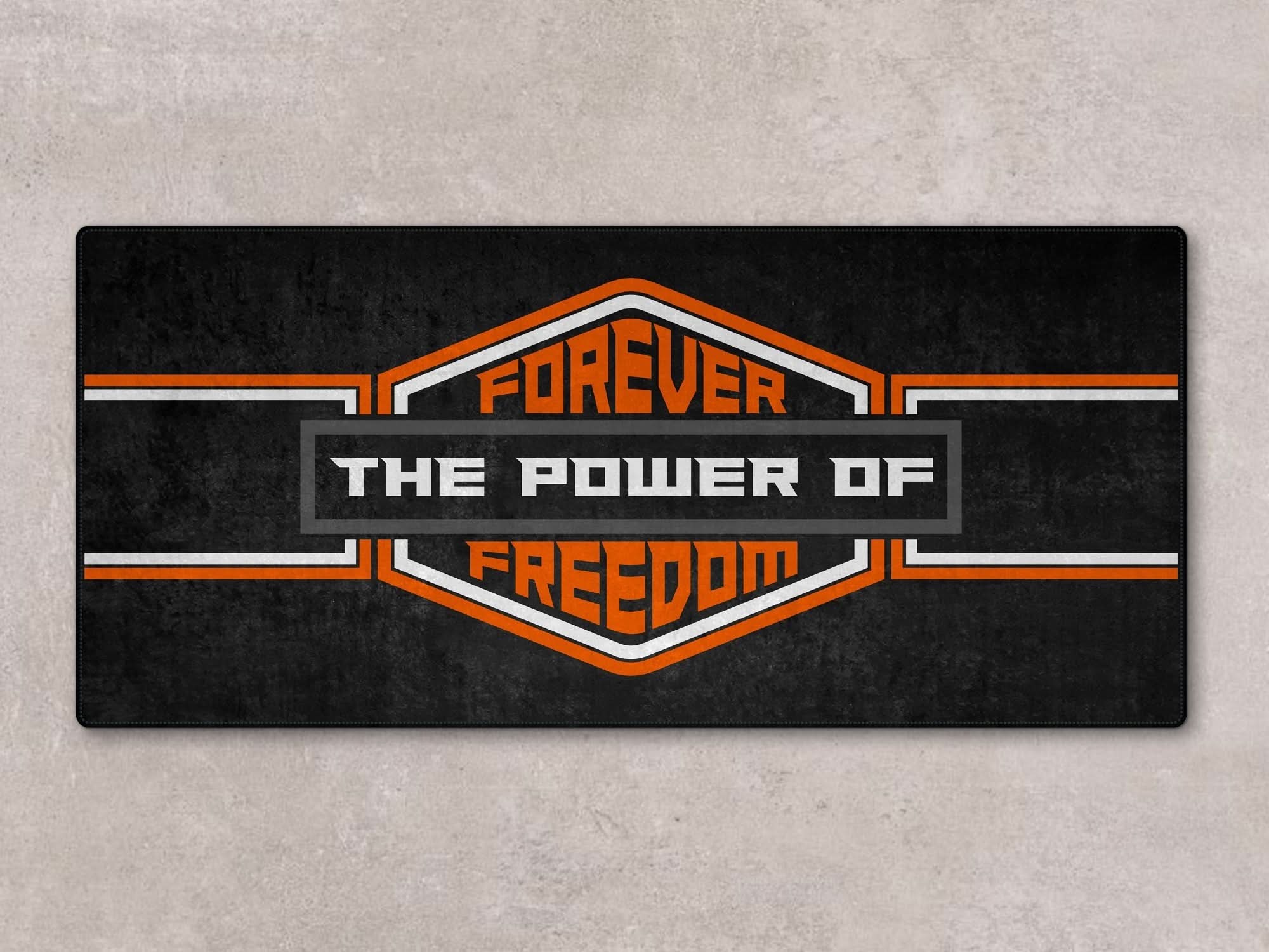 Motorcycle Mat for Cruiser - Touring - Sport Motorcycle " Forever The Power of Freedom " - MM711