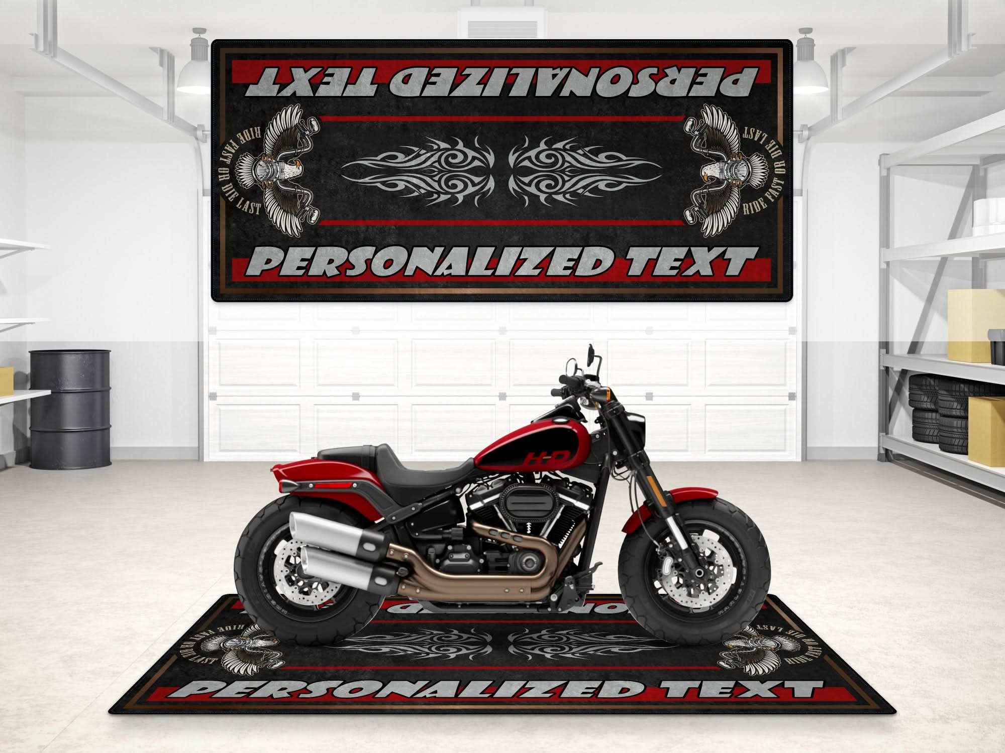 Motorcycle Mat for Cruiser Motorcycle "Big Power, Big Style" - MM735