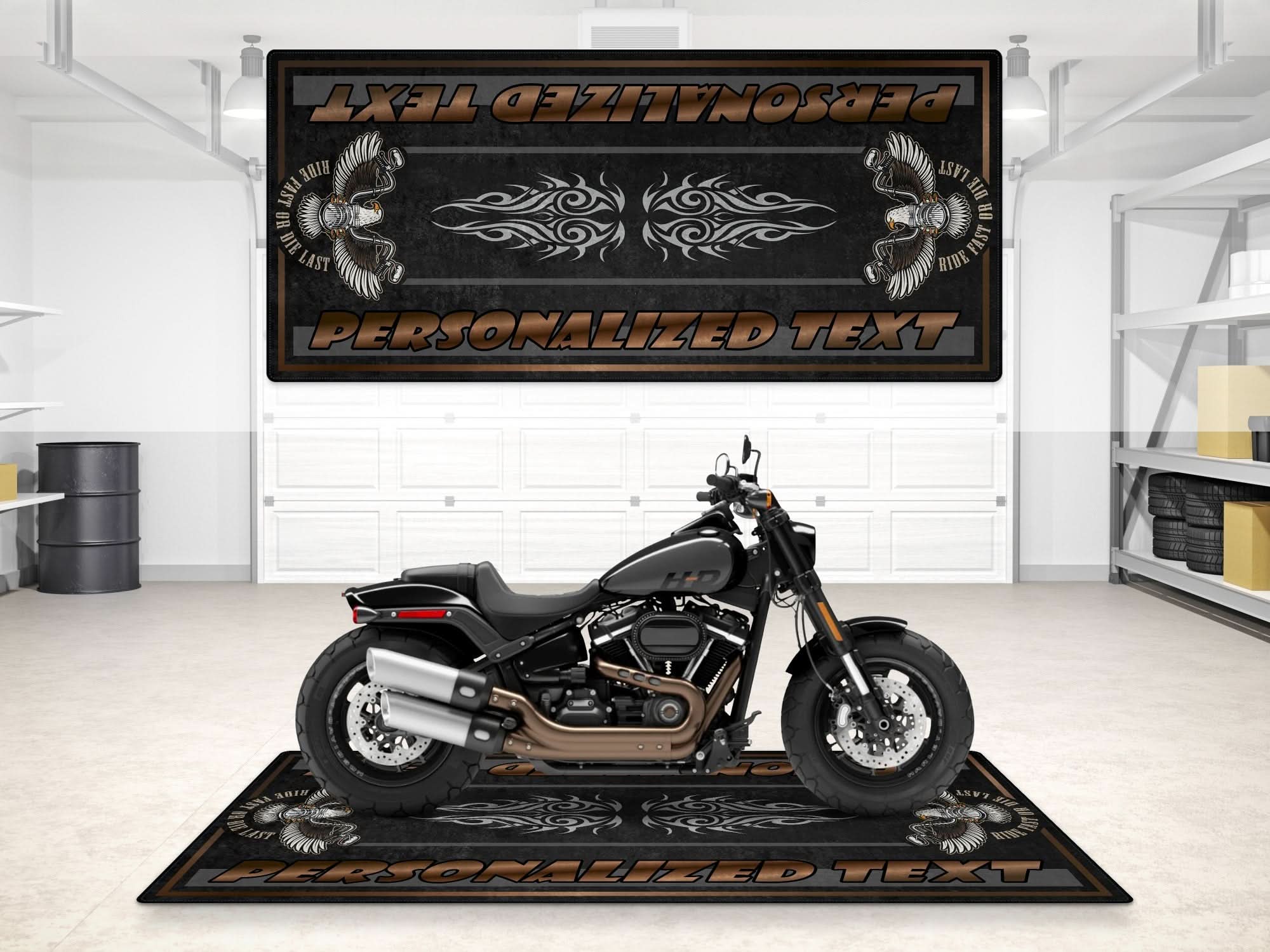 Motorcycle Mat for Cruiser Motorcycle "Big Power, Big Style" - MM735