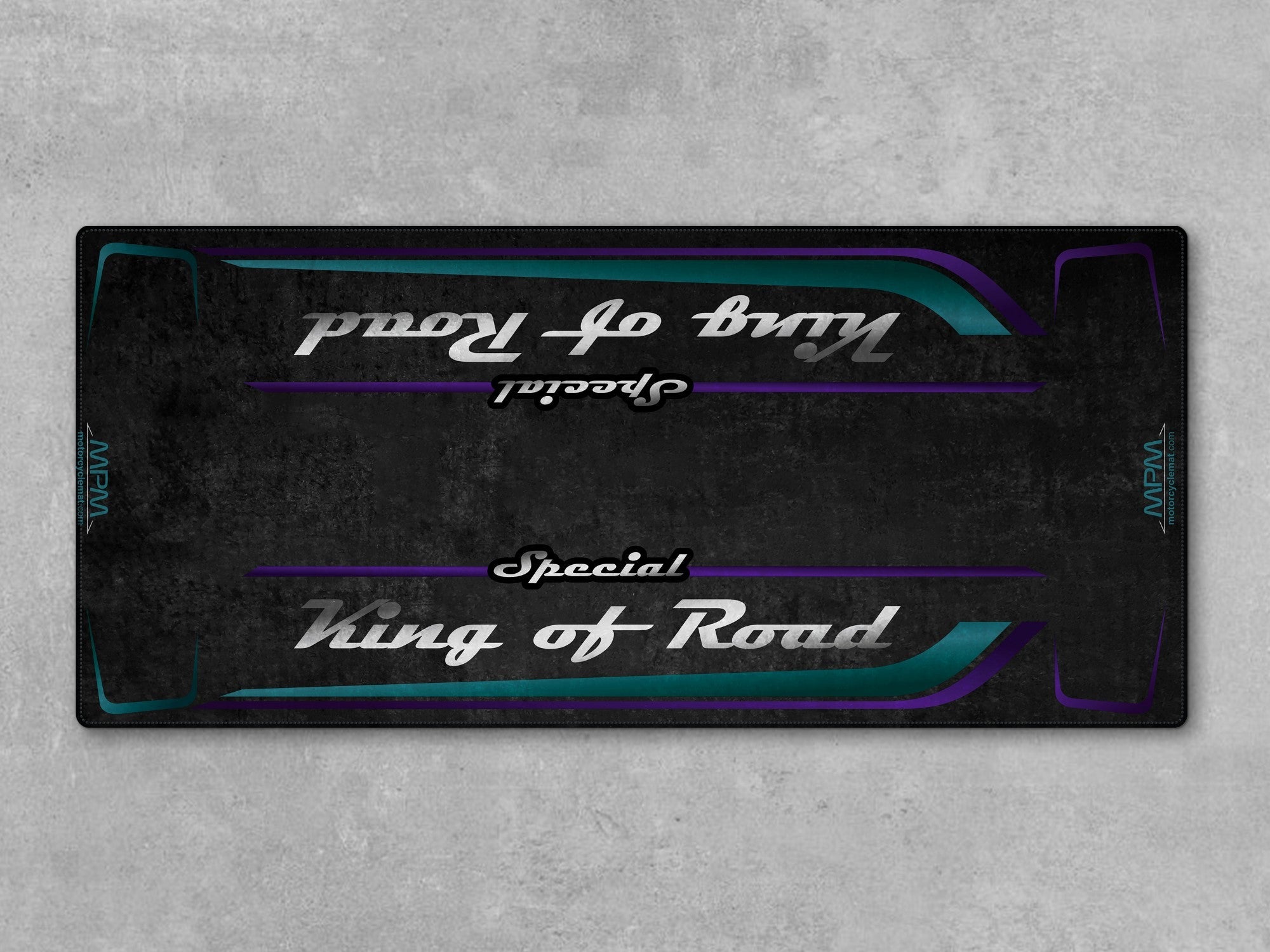 Motorcycle Mat for Cruiser Motorcycle "Special King of Road" - MM7346