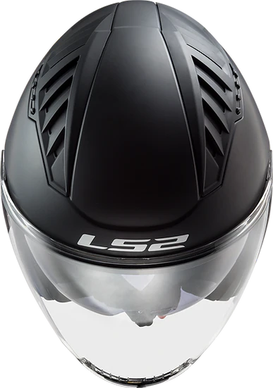 Copter Solid Open Face Motorcycle Helmet W/ SunShield Matte Black Helmets LS2 Helmets