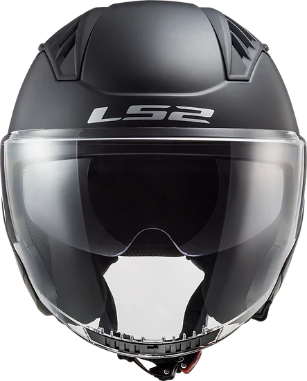 Copter Solid Open Face Motorcycle Helmet W/ SunShield Matte Black Helmets LS2 Helmets