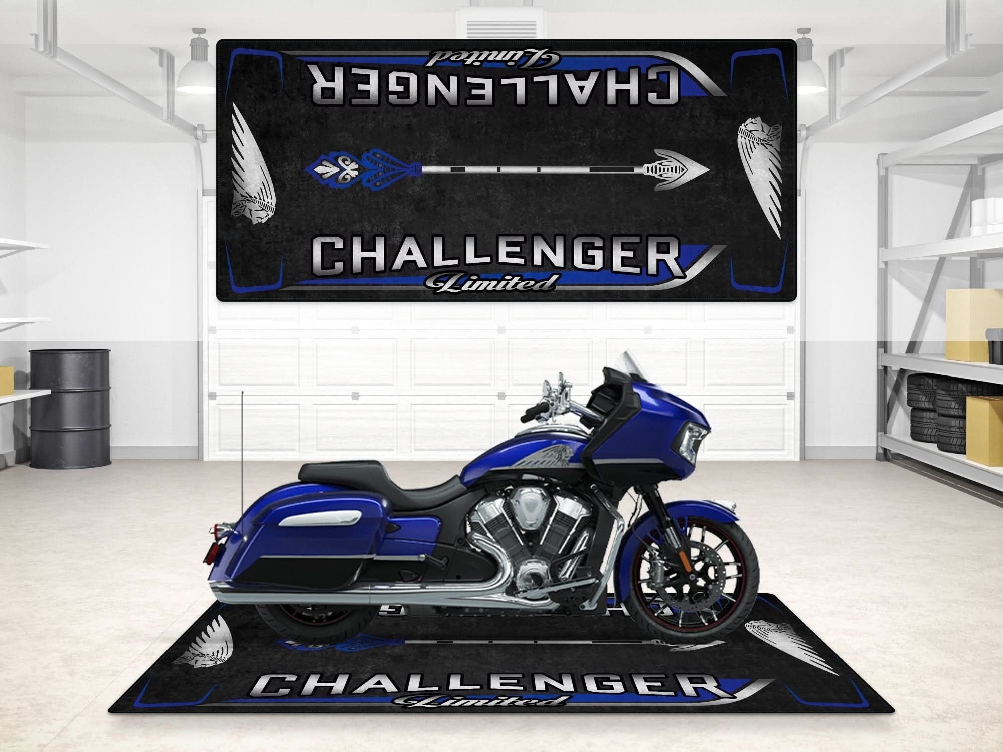 Designed Pit Mat for Indian Challenger Limited Motorcycle - MM7333